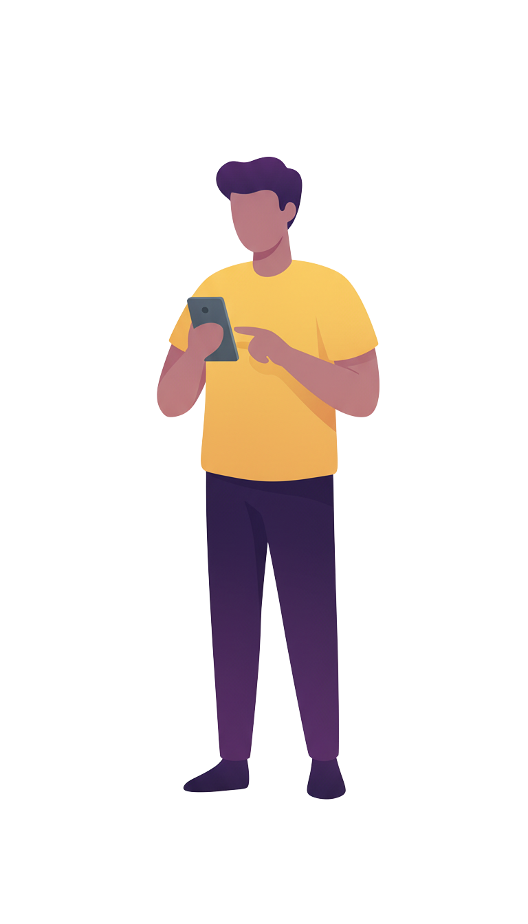 Person using Bondura on a phone while building their persona