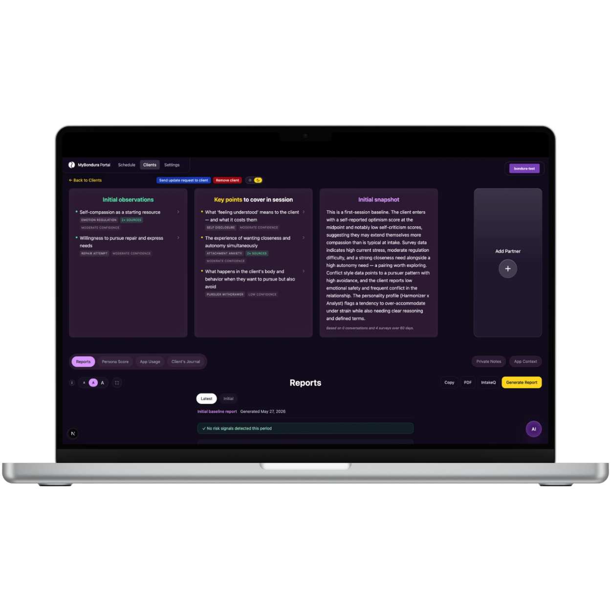 MyBondura therapist portal